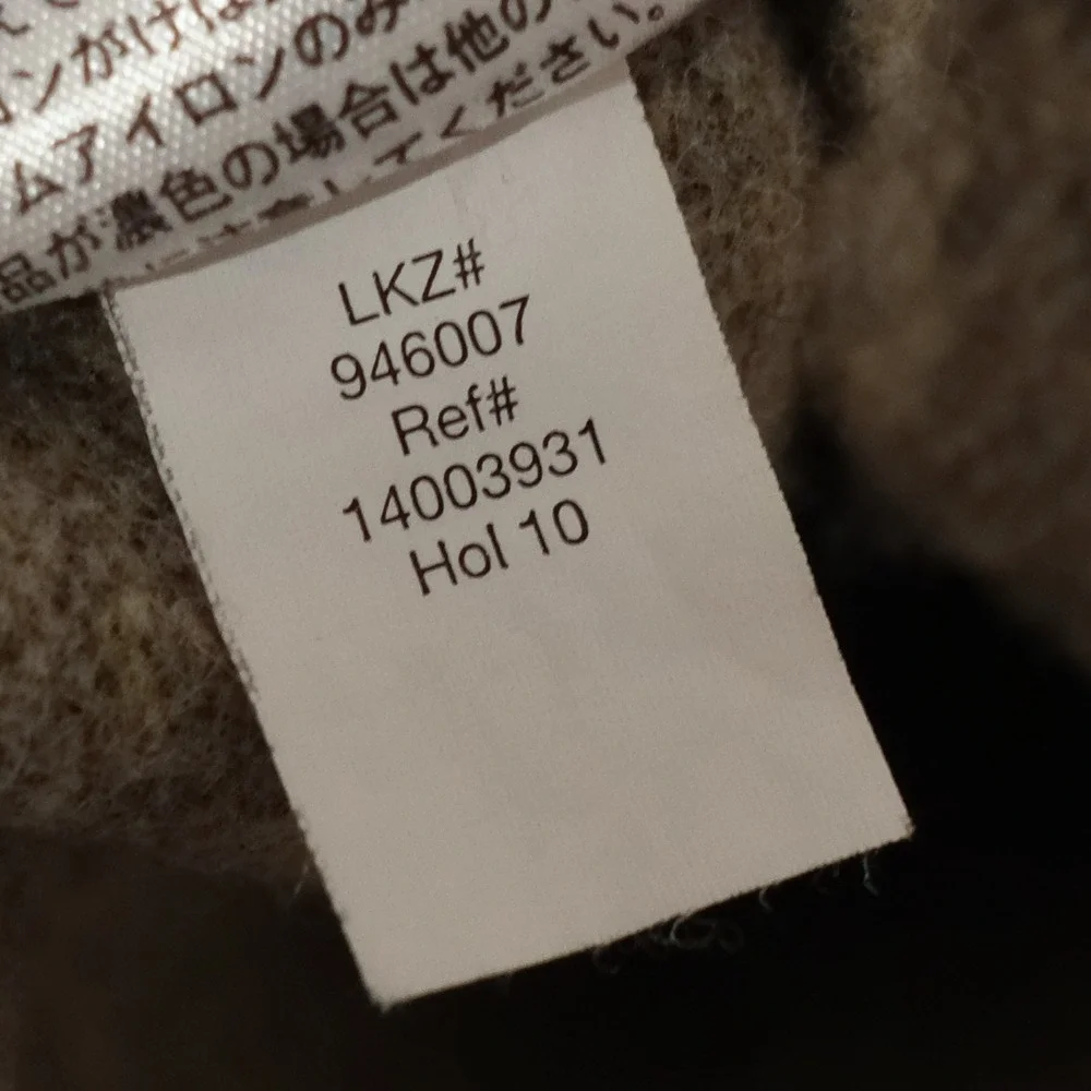 VTG Eddie Bauer Sweater Mens L 100% Lambswool Shawl Collar Academia Tan Heather